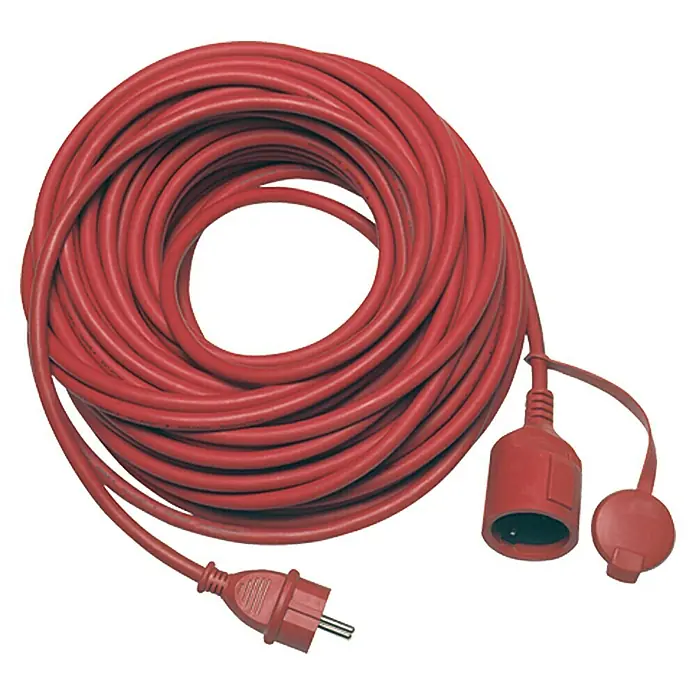 Gumeni produžni kabel - 25 m, IP44, Crvene boje, H05RR-F3G1,5 - Pogled odozgo
