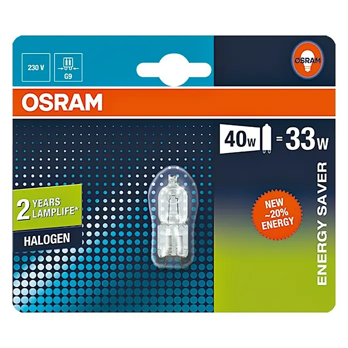 Osram Halogenstiftsockel Halopin ECO Superstar - 33 W, G9, 1 Stk., Warmweiß