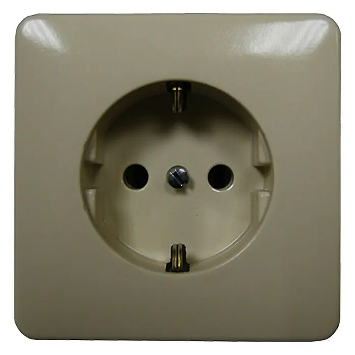 Jung CD 500 Steckdose - Elektroweiß, 1-fach, Kunststoff, IP20 - Vorderansicht