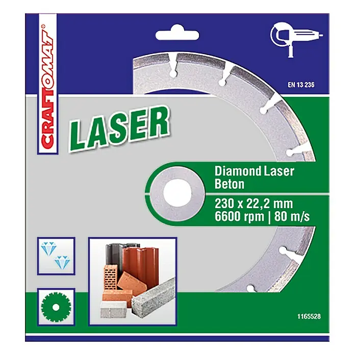 Craftomat Diamant-Trennscheibe Laser - Beton, Durchmesser Scheibe: 230 mm