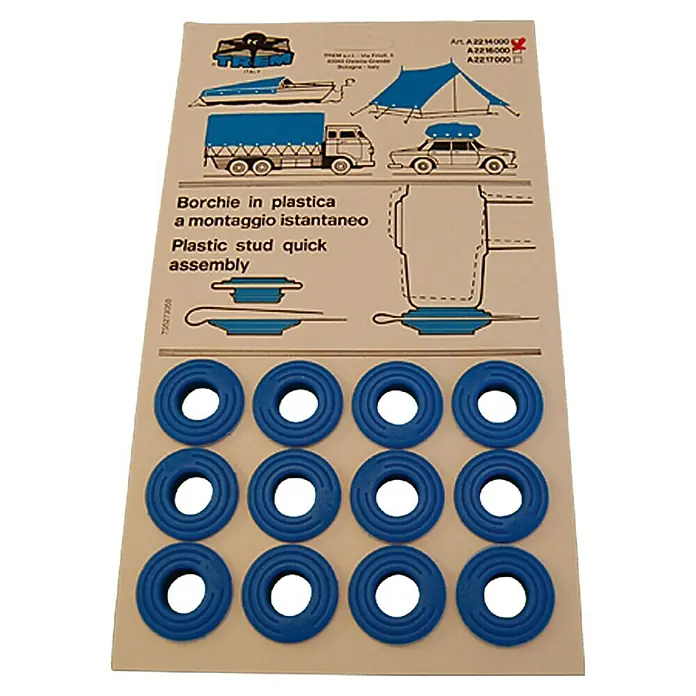 Rundkausche - Blau, 15 mm, Kunststoff, 12 Stk. - Ansicht von oben