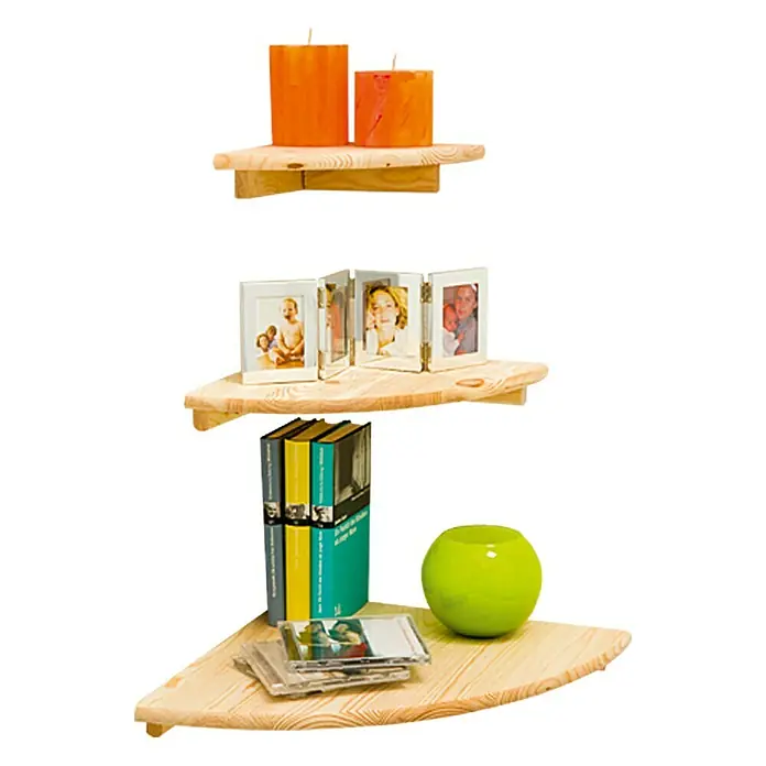 Regalux Zidna kutna polica - 30 x 30 cm, Bor