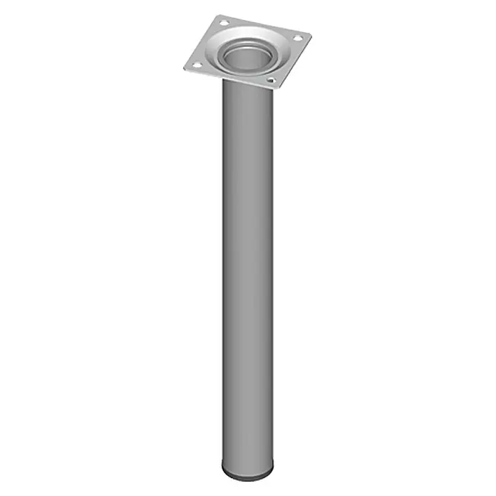 Element System Möbelfuß - Ø x L: 30 x 300 mm, Traglast: 50 kg, Weiß/Aluminium - Vorderansicht