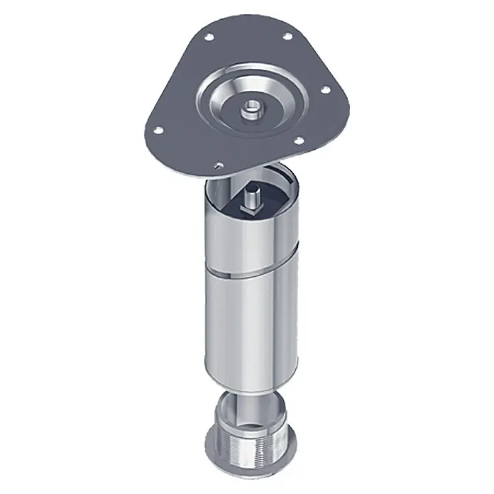 Element System Postolje za namještaj - Ø x D: 60 x 400 mm, Nosivost: 75 kg, Boja: Bijelo-aluminij - Pogled sprijeda