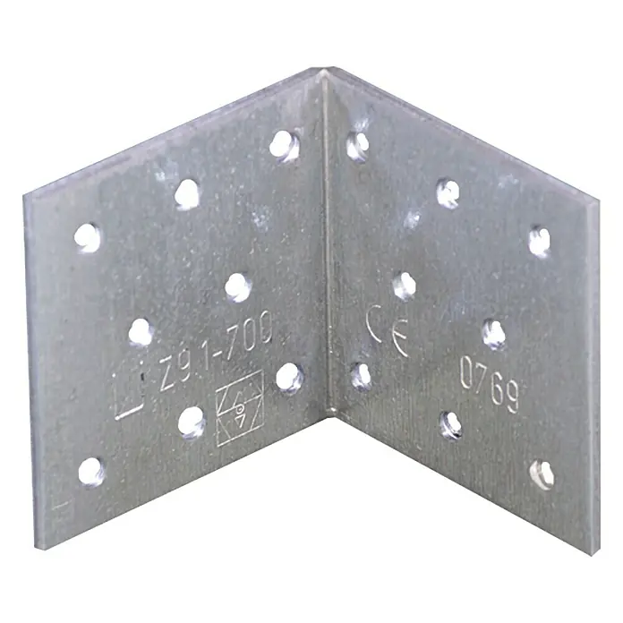 Stabilit Escuadra con placa perforada - 60 x 60 x 60 mm, Zincado, 1 ud. - Vista frontal