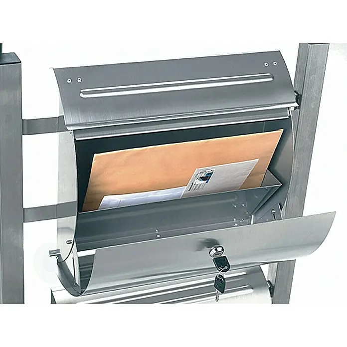 Portaferm Standbriefkasten - Edelstahl, Mit Zeitungsfach