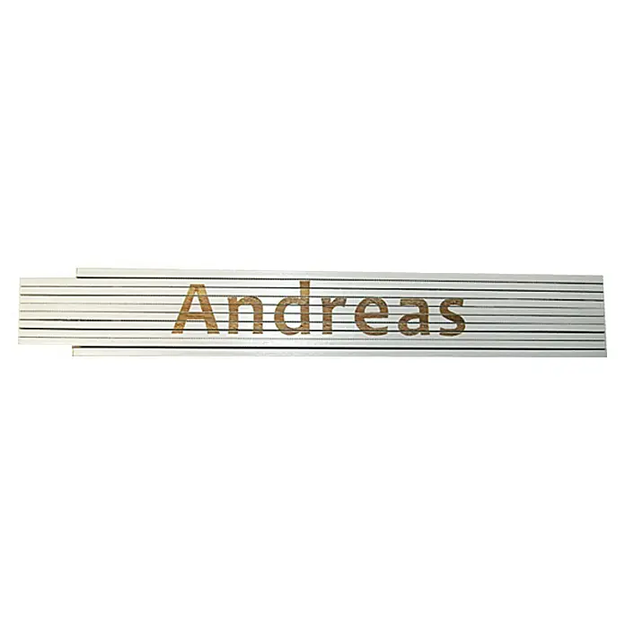 Zollstock - Aufdruck: Andreas, 2 m - Ansicht von oben