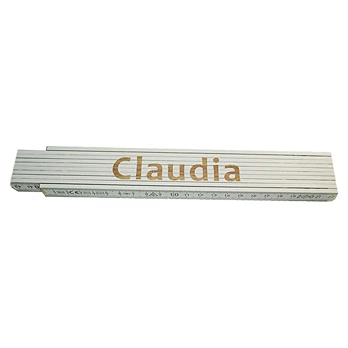 Zollstock - Aufdruck: Claudia, 2 m - Ansicht von oben