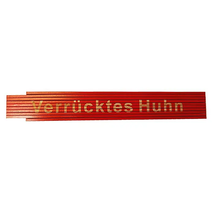Zollstock - Aufdruck: Verrücktes Huhn, 2 m - Ansicht von oben