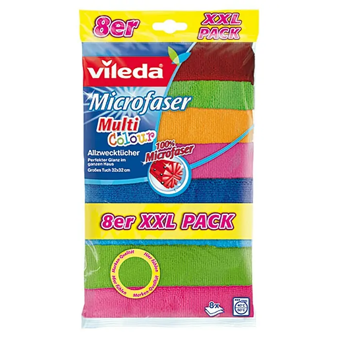 Vileda Bayeta de microfibra Multi Colour - 8 uds., Microfibra - Vista frontal