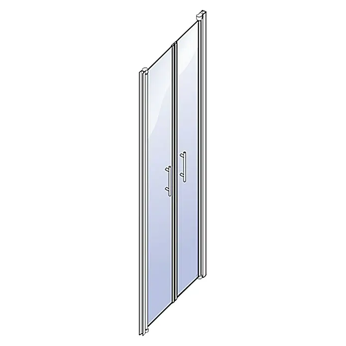 Camargue Vario Doppelpendeltür S33 - 90 x 195 cm, Beschichtet, Stärke: 6 mm, Silber