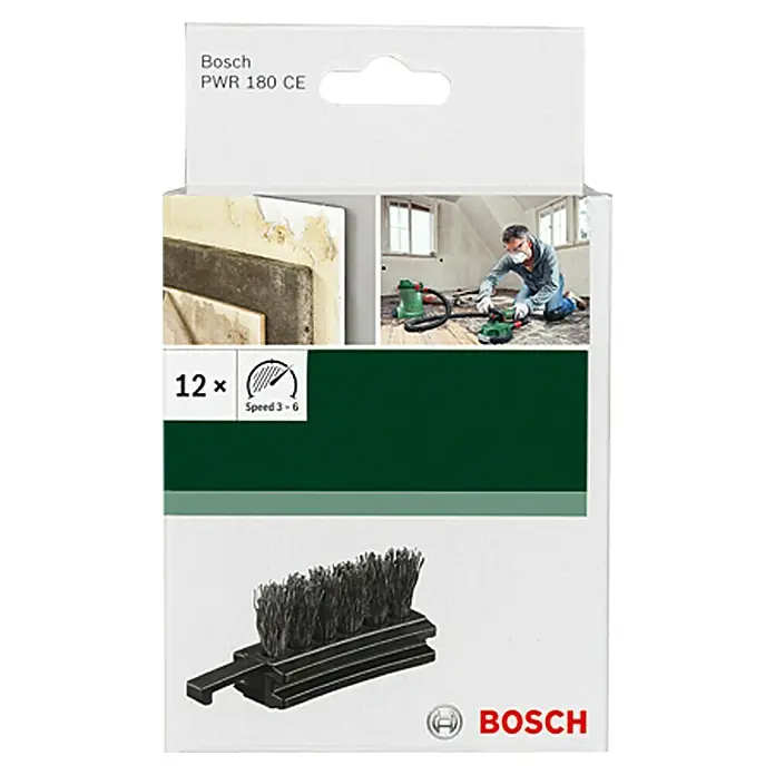 Bosch Cepillo de repuesto - Acero, Específico para: Cepillos lijadores de acero Bosch PWR 180 CE, 12 pzs. - Vista frontal