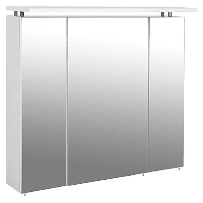 Schildmeyer LED-Spiegelschrank Beauty - B x H: 80 x 75 cm, Mit Beleuchtung, MDF, Weiß - Rechte Seitenansicht