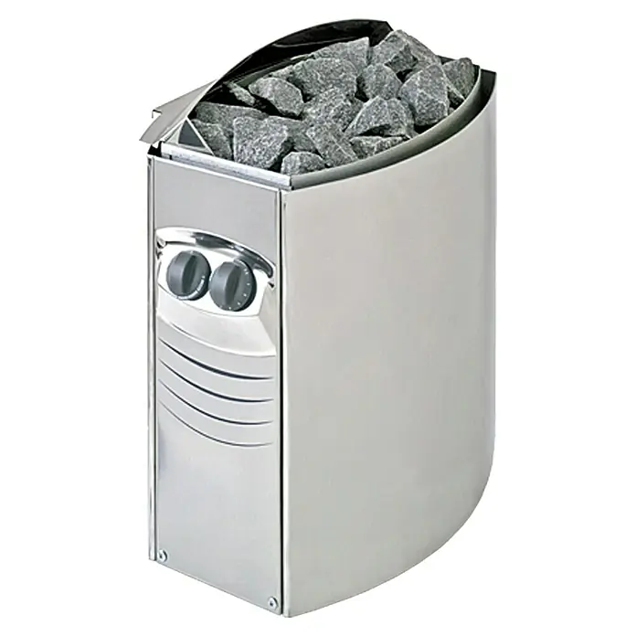 Weka Massivholzsauna 539 GTF Gr.1 Set 1 - Mit 5,4 kW Saunaofen mit integrierter Steuerung, Inklusive umfangreichem Zubehörpaket, 139 x 189 x 203,5 cm - Vorderansicht