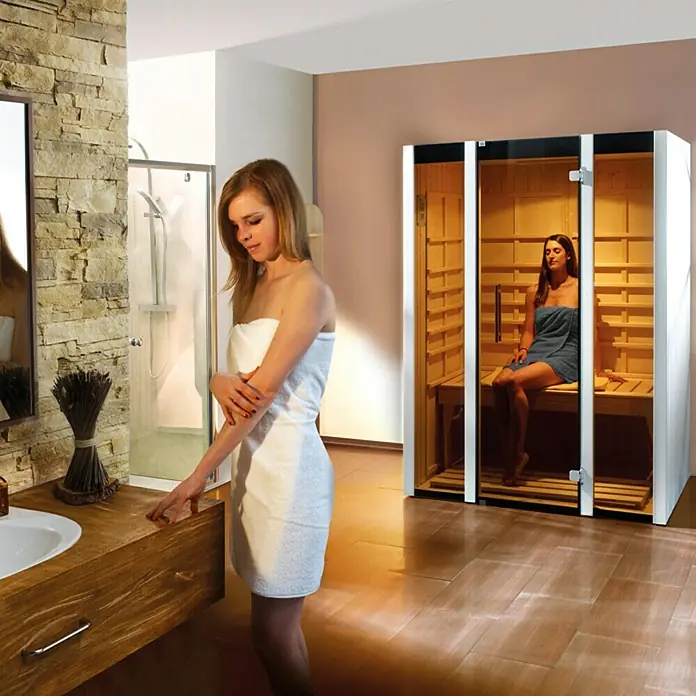 Weka Infrarotkabine Osby 1 - 2.490 W, Therm-Flächenstrahler, 140 x 99 x 190 cm - Stimmungsaufnahme