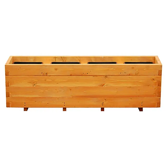 Pflanzkasten - Außenmaß (L x B x H): 122 x 30,5 x 40 cm, Holz, Kiefernoptik - Vorderansicht