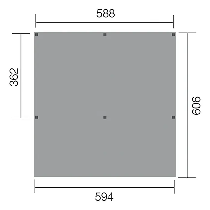 Weka Carport - 6,06 x 5,94 m, Einfahrtshöhe: 2,41 m vorne - Ansicht von oben