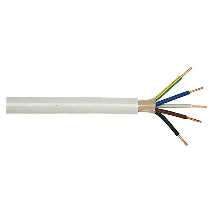 Izolirani kabel za vlažne prostorije - NYM-J5G1,5, Duljina: 5 m, Sive boje - Pogled sprijeda