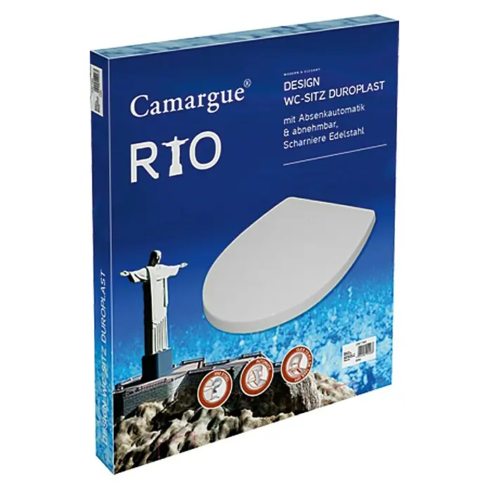 Camargue Rio WC-Sitz - Mit Absenkautomatik, Duroplast, Abnehmbar, Weiß
