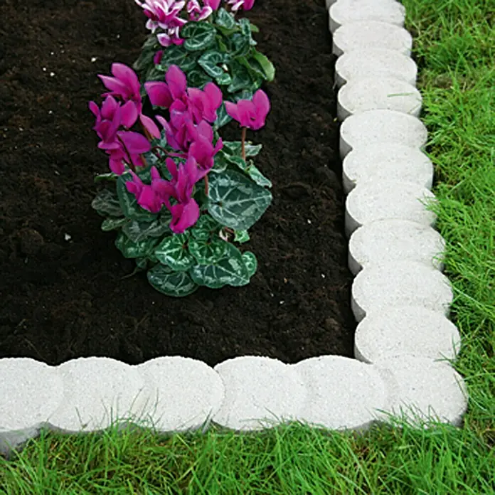 Palisaden-Mähstein - Weiß, 22 x 10 x 4,5 cm, Beton