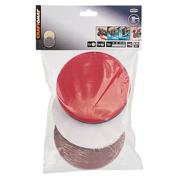 Craftomat Schleifblatt-Set - Durchmesser: 125 mm, 22 -tlg. - Vorderansicht