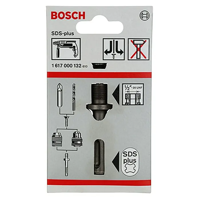 Bosch SDS-Plus Adapter - SDS Plus, Aufnahme: ½″ Gewinde - Vorderansicht