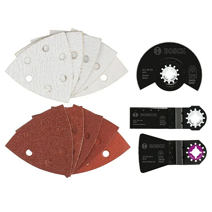 Bosch Zubehör-Set für Multifunktionswerkzeuge - 22 -tlg., Holz/Metall/Kunststoff - Vorderansicht