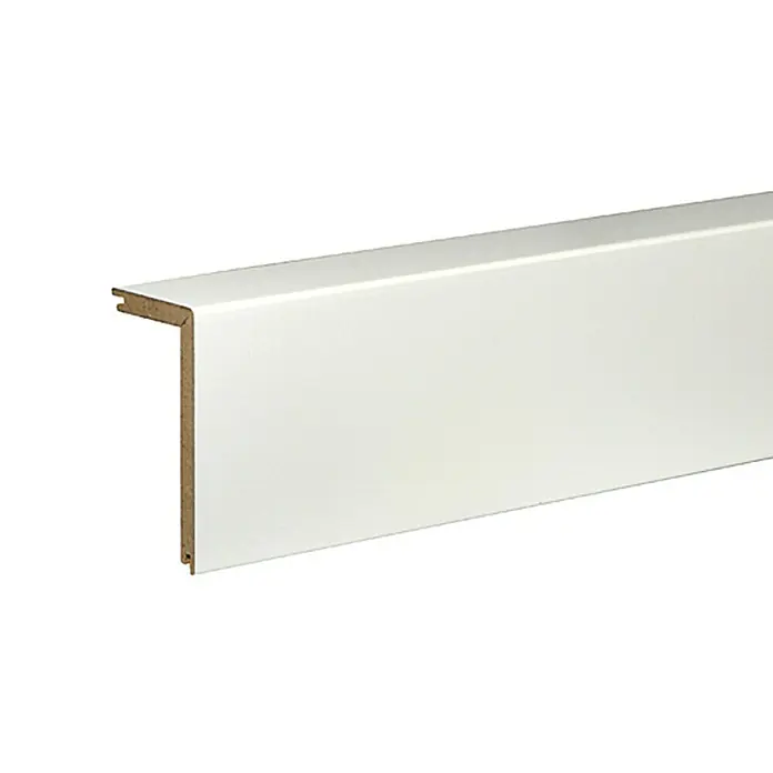 Profiles and more Završna dekorativna lajsna - Uni bijelo, 2,4 m x 41 mm x 91 mm, Ravni oblik - Pogled s lijeve strane