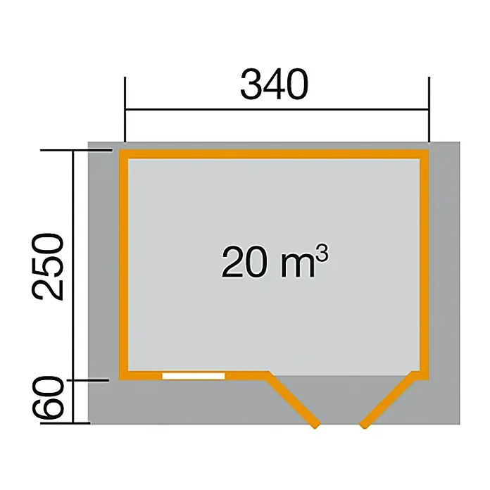 Weka Blockbohlenhaus Rom - 28 mm, 8,5 m², Satteldach