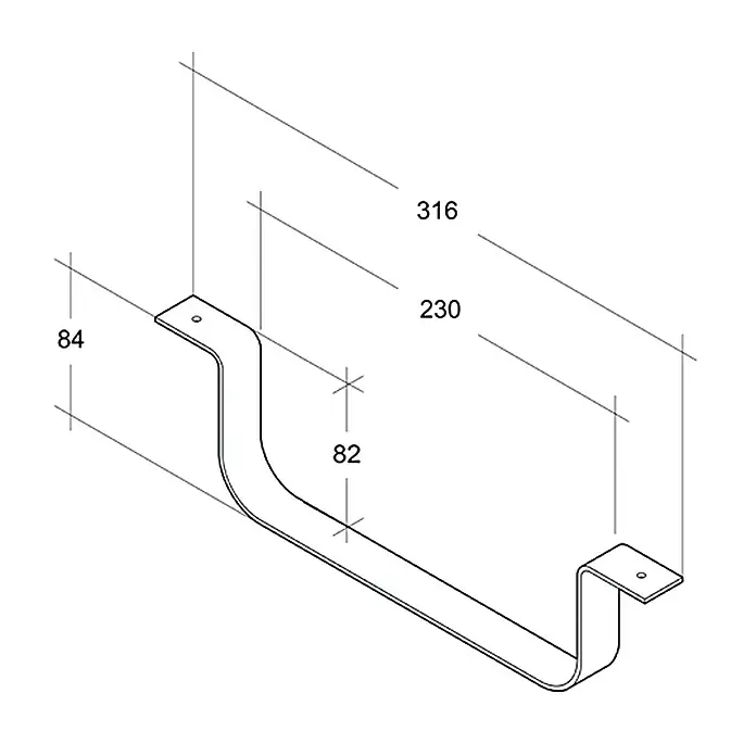Air-Circle Obujmica za dimovodnu cijev - 230 x 80 mm - Pogled s lijeve strane