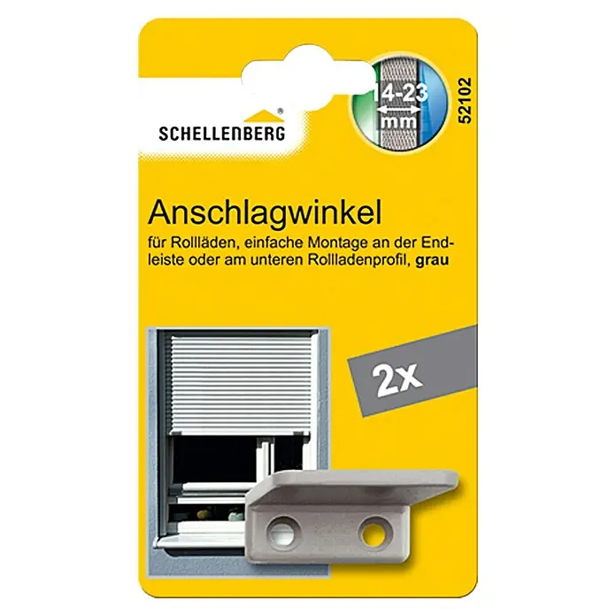 Schellenberg Anschlagwinkel - 38 x 31 x 15 mm, Grau, 2 Stk. - Vorderansicht