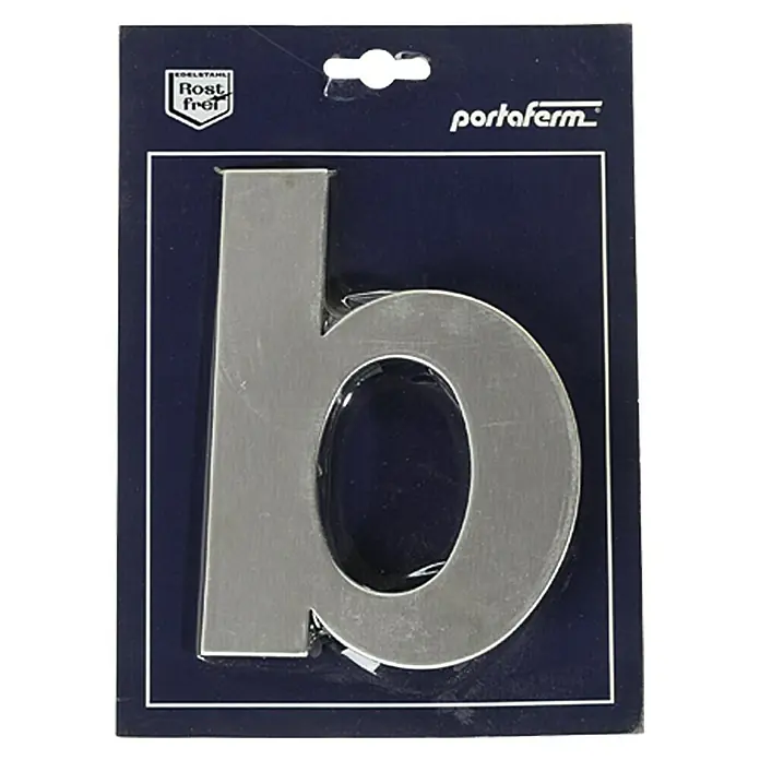 Portaferm Hausnummer b - Höhe: 15 cm, Edelstahl, Motiv: B