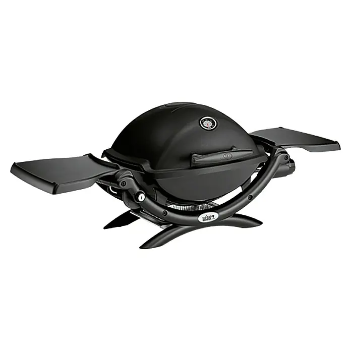 Weber Gasgrill Q 1200 - Anzahl Brenner: 1, Hauptgrillfläche: 43 x 32 cm, Schwarz - Vorderansicht
