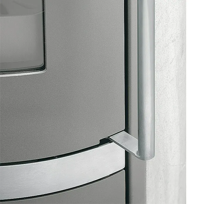 Justus Kaminofen Reno R - 6 kW, Raumheizvermögen: 124 m³, Verkleidung: Speckstein, Schwarz - Vorderansicht