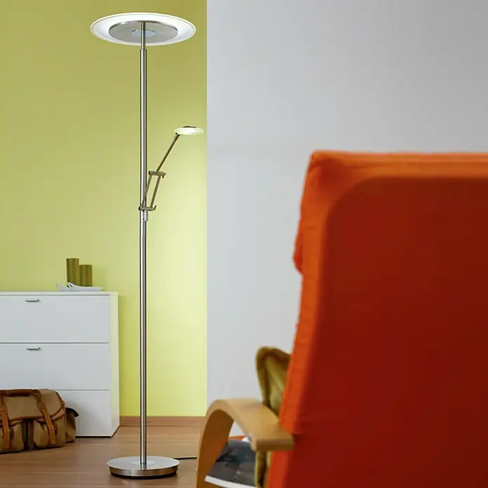 Tween Light Podna LED svjetiljka Cesana - 20 W, Visina: 180 cm, Mat nikal, Topla bijela