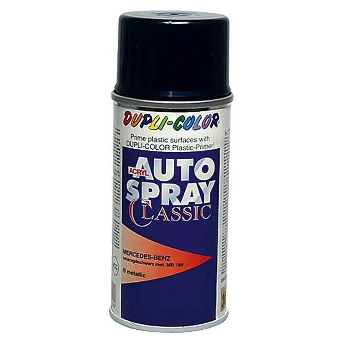 Dupli-Color Acryl-Autospray Classic - Mercedes Benz, Smaragdschwarz Metallic, 150 ml - Vorderansicht