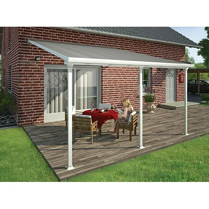 Solid Elements Terrassenüberdachung Martina - Tiefe: 4 m, B x H: 4,25 x 2,1 m, Verkehrsweiß - Stimmungsaufnahme