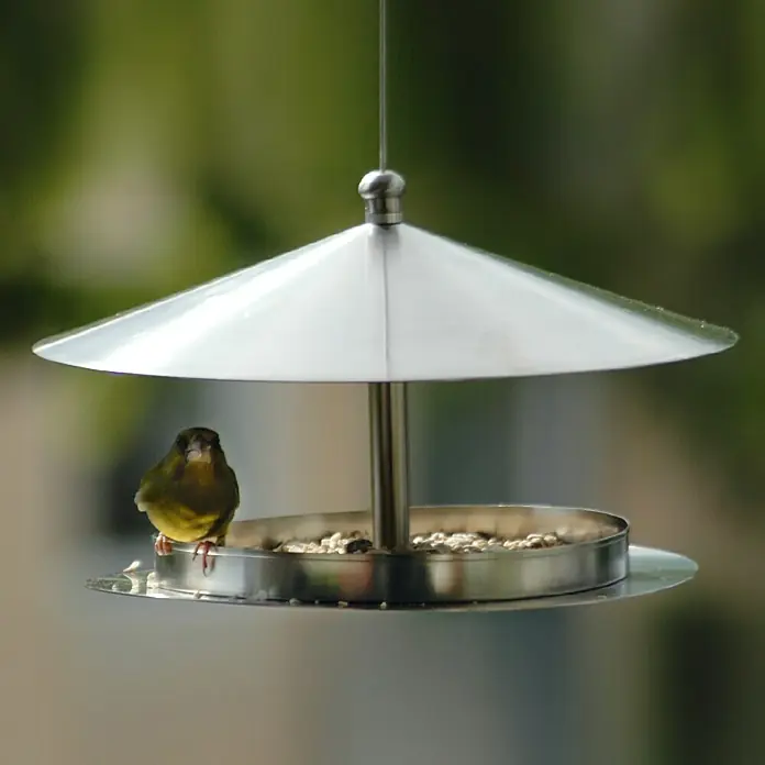 Dobar Vogelhaus Silberglanz - Durchmesser: 29 cm, Höhe: 19,5 cm, Silber, Edelstahl