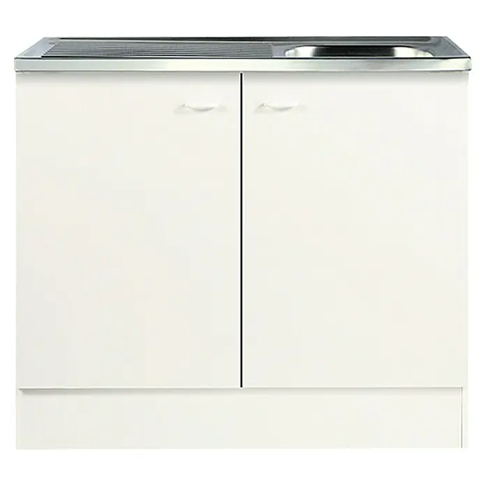 Flex-Well Rapido Spülenunterschrank - 47 x 100 x 85 cm, Dekor Front: Weiß, Dekor Korpus: Weiß