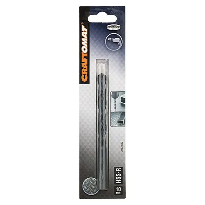 Craftomat Svrdlo za metal HSS-R - Promjer: 10 mm, Duljina: 133 mm, Radna duljina: 87 mm - Pogled sprijeda