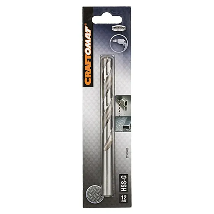 Craftomat Svrdlo za metal HSS-G - Promjer: 12 mm, Duljina: 151 mm - Pogled sprijeda