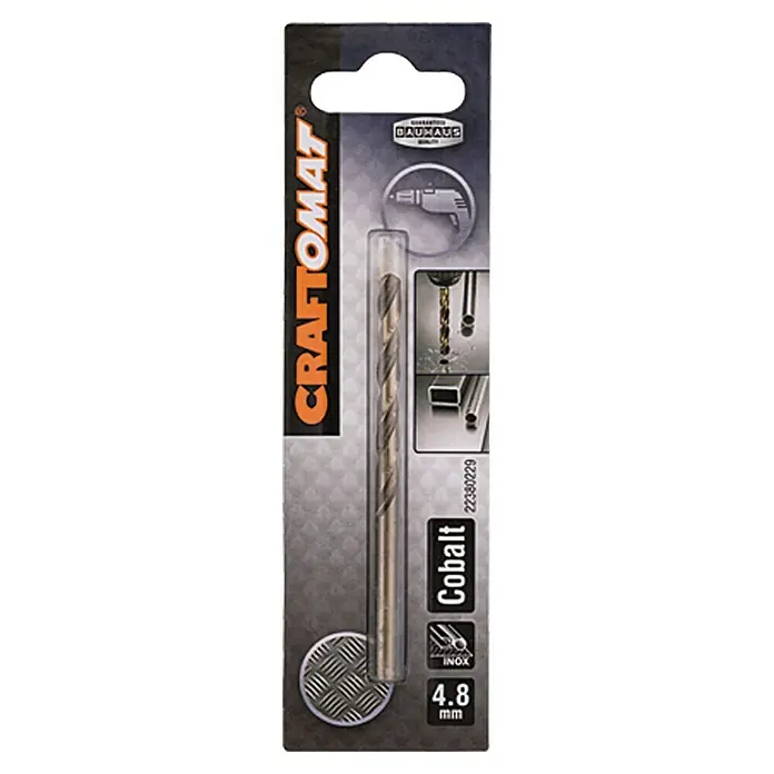 Craftomat Svrdlo za metal HSS-Co - Promjer: 4,8 mm, Duljina: 86 mm - Pogled sprijeda