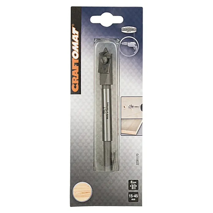 Craftomat Plosnato svrdlo za drvo pomično - 15 mm - 45 mm, Duljina: 120 mm - Pogled sprijeda