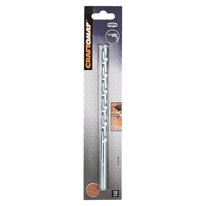 Craftomat Svrdlo za kamen - Promjer: 10 mm, Duljina: 200 mm, Radna duljina: 150 mm - Pogled sprijeda