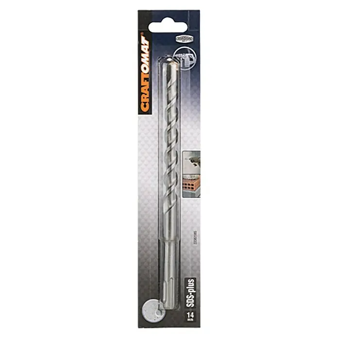 Craftomat Svrdlo za beton SDS-Plus - Promjer: 14 mm, Duljina: 210 mm - Pogled sprijeda