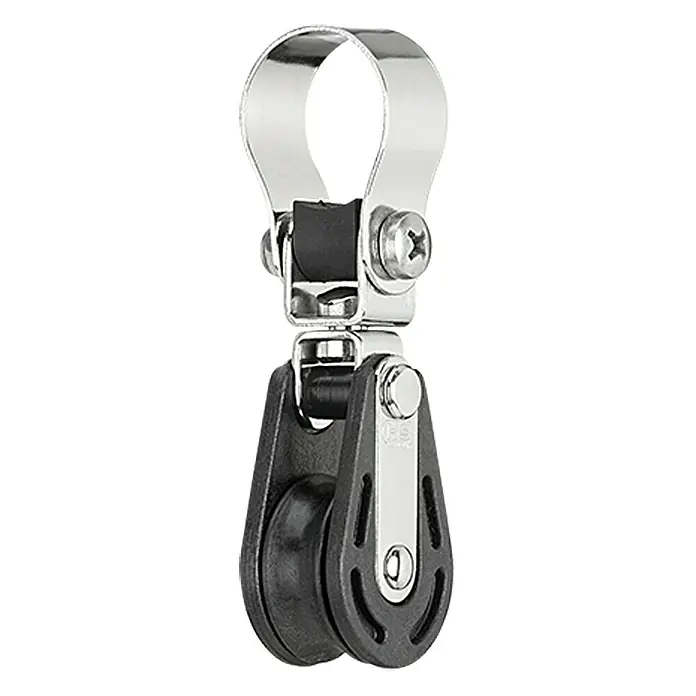 Sprenger Motón para candelero - 8 mm, 1 rollo, Casquillo liso, Tubo Ø 25 mm, Con pestaña