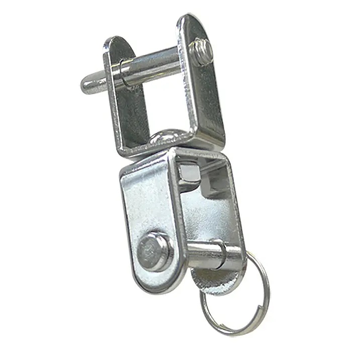 Wirbelschäkel - Länge: 4,7 cm, Gabel-Gabel, Edelstahl, A2, Flach
