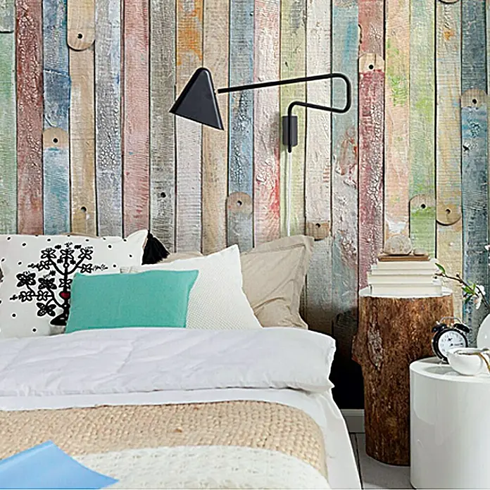 Komar Imagine Edition 3 - Stories Fototapete Shabby Chic Vintage Wood - 4 -tlg., B x H: 184 x 254 cm, Papier