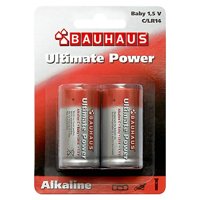BAUHAUS Baterije Ultimate Power - Baby C, Alkal-mangan, 1,5 V, 2 Kom.