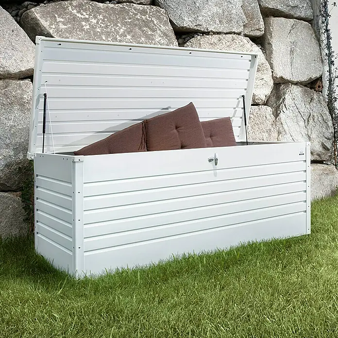 Biohort Garten-Aufbewahrungsbox FreizeitBox 160 - L x B x H: 160 x 79 x 83 cm, Weiß, Stahl
